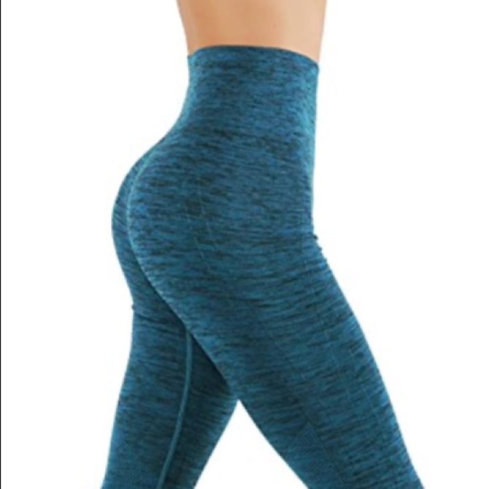 Full length power flex workout leggings two tone - Picture 2 of 3